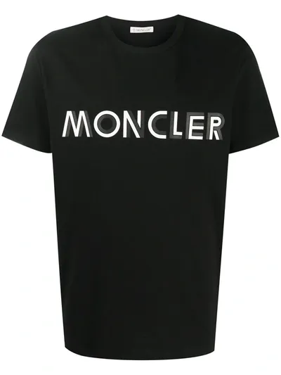 Moncler Logo-print Slim-fit T-shirt In Black