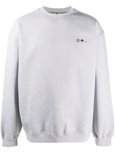 Oamc Boxy Fit Printed Logo Jumper In Grey