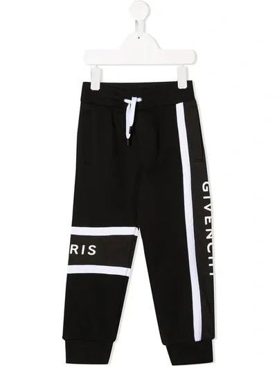 Givenchy Kids' Logo Print Cotton Blend Sweatpants In Black