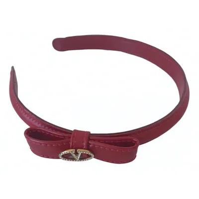 Pre-owned Valentino Garavani Leather Hair Accessory In Red