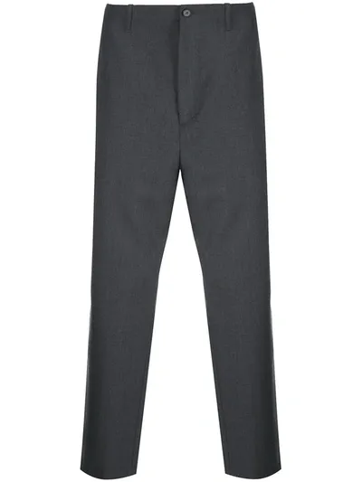 Oamc Cropped Zipped Cuff Trousers In Grey