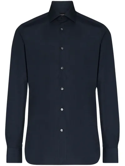 Ermenegildo Zegna Troffo Button-up Shirt In Blue