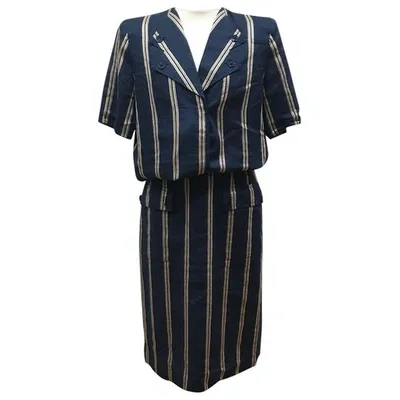 Pre-owned Valentino Linen Mid-length Dress In Multicolour