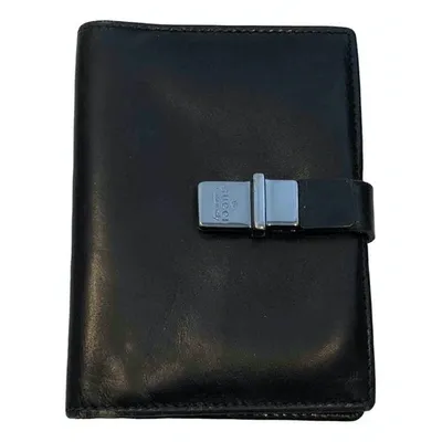 Pre-owned Gucci Leather Wallet In Black