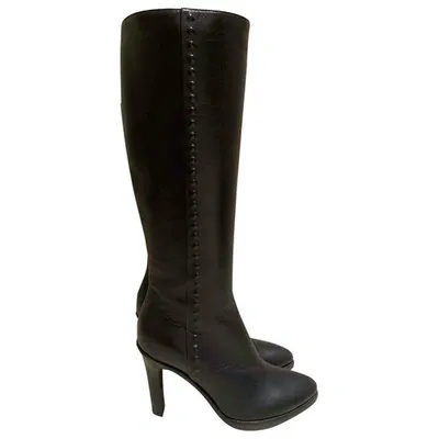 Pre-owned Bottega Veneta Leather Boots In Black