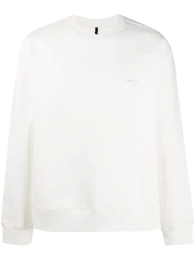 Oamc Logo Print Round Neck Sweatshirt In White