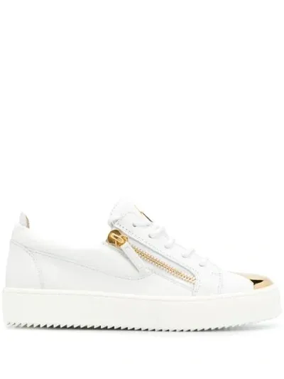 Giuseppe Zanotti Gail Steel Sneakers In White Leather