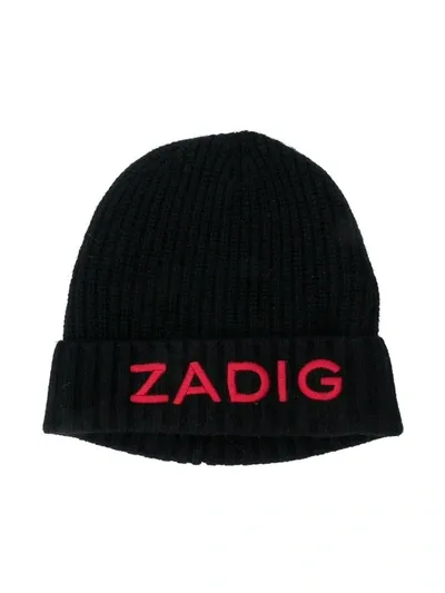 Zadig & Voltaire Kids Beanie For Boys In Black