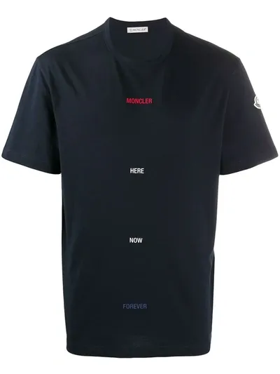 Moncler Slogan T-shirt In Blue