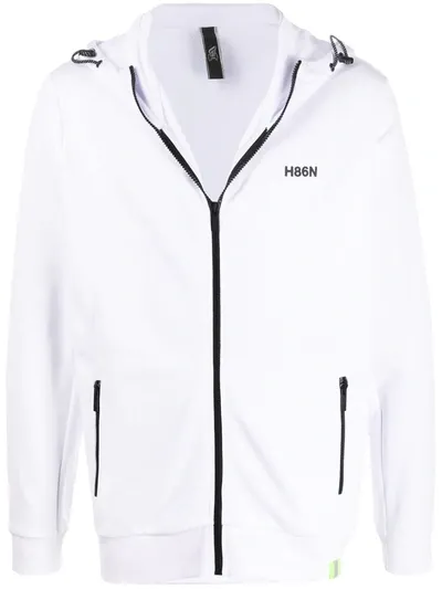 Hogan H86n Print Zip-up Hoodie In White