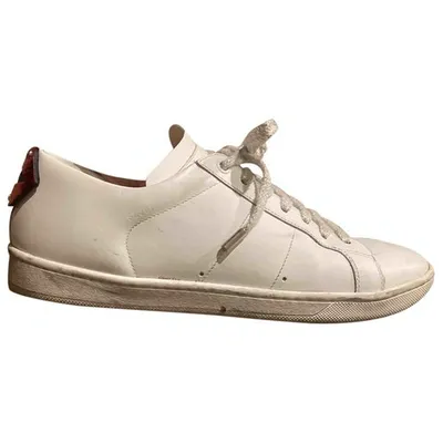 Pre-owned Saint Laurent Sl/01 Leather Trainers In White