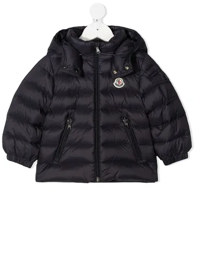 Moncler Babies' Logo Patch Padded Coat In Navy