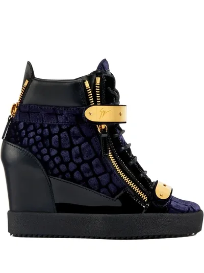 Giuseppe Zanotti Coby High-top Wedge Sneakers In Black