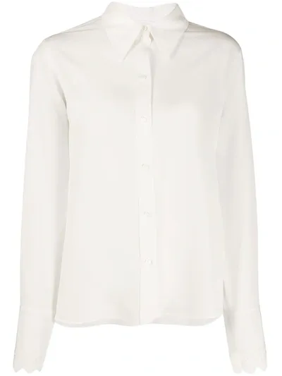 Chloé Silk Long-sleeve Shirt In White