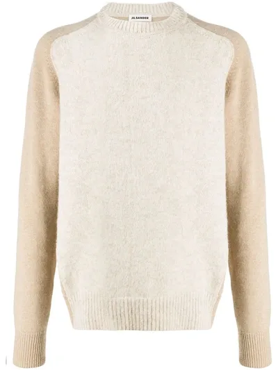 Jil Sander Crew-neck Wool Jumper In Neutrals