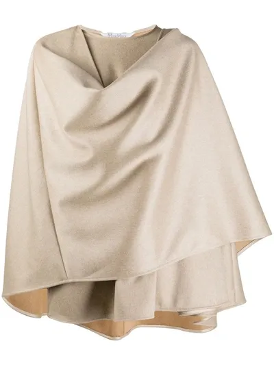 Max Mara Wraparound Short Cape In Nude