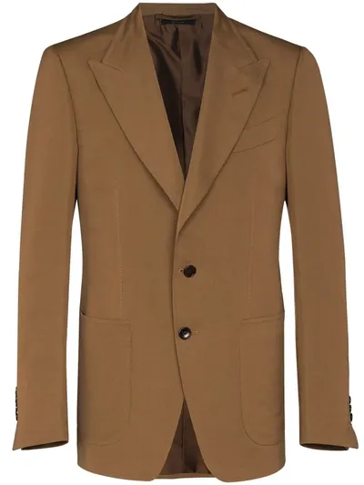 Tom Ford Shelton Single-breasted Blazer In Brown