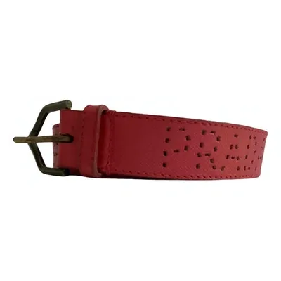 Pre-owned Prada Leather Belt In Red