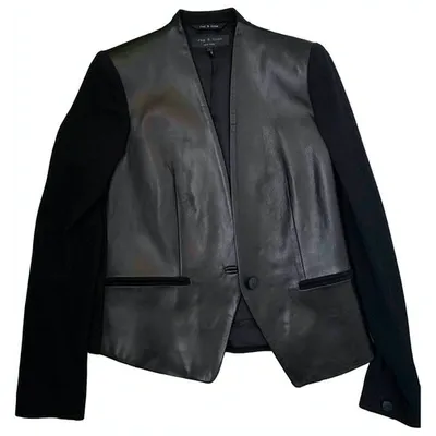 Pre-owned Rag & Bone Leather Jacket In Black