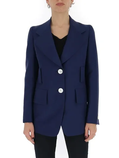 Prada Blue Kid Mohair Blazer