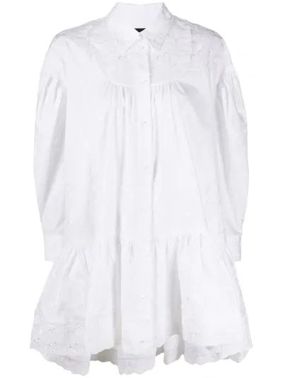 Simone Rocha Floral Embroidery Shirt In White