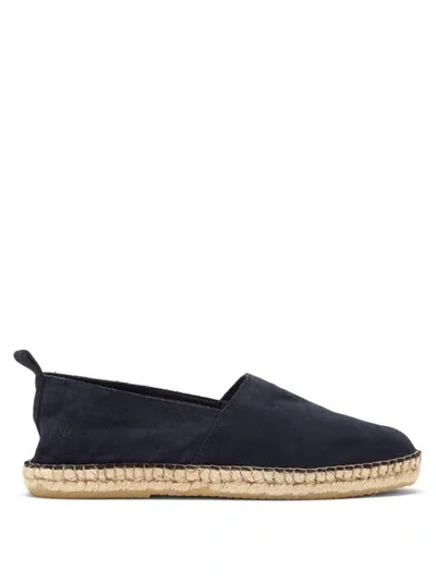 Frescobol Carioca Logo-embossed Suede Espadrilles In Navy