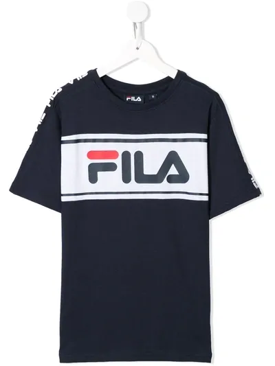 Fila Kids' Short Sleeve Logo Print T-shirt In Blue