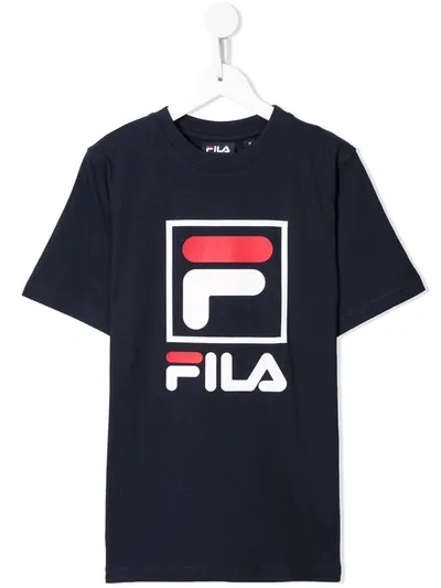 Fila Kids' Short Sleeve Logo Print T-shirt In Blue