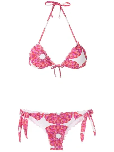 Amir Slama Mandala Abstract-print Bikini Set In Pink