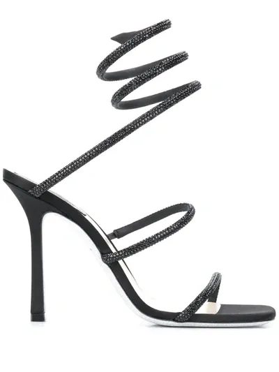 René Caovilla Cleo 105mm Sandals In Black