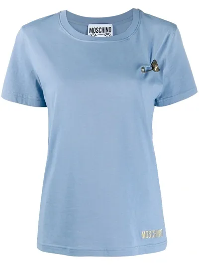 Moschino Teddy Pin T-shirt In Blue