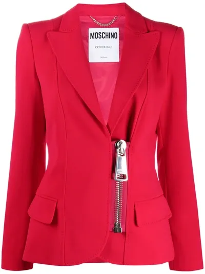 Moschino Peaked-lapel Blazer In Red