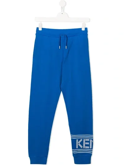 Kenzo Kids' Blue Sweatpants For Boy With Logo