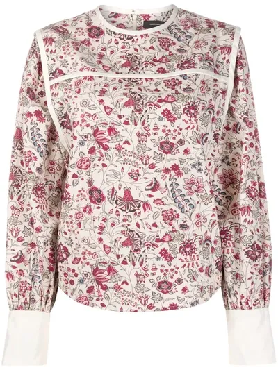 Isabel Marant Women's Casey Floral Blouse In Ecru