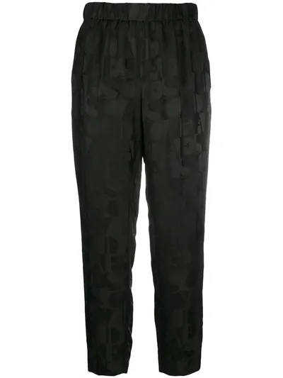 Escada Logo-jacquard Trousers In Black