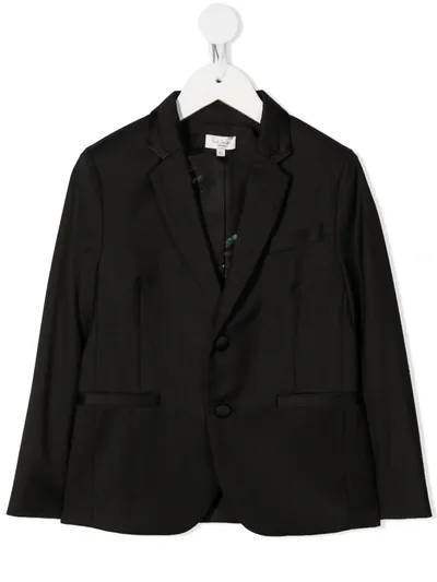 Paul Smith Junior Kids' Notched Lapel Blazer In Black