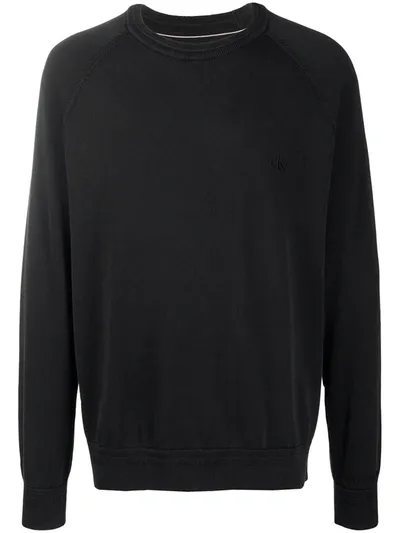 Calvin Klein Jeans Est.1978 Loose Fit Logo Embroidered Jumper In Black