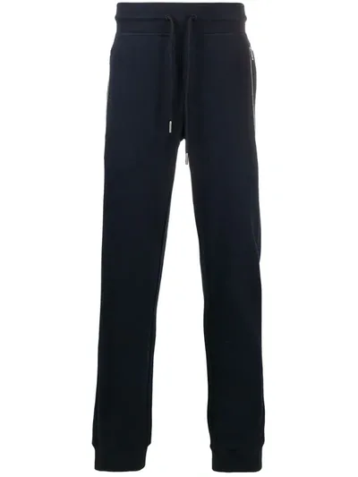 Moncler Colored Bands Track Pants In Dark Blue