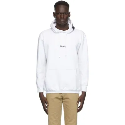 Vetements White Written Logo Hoodie In Purple