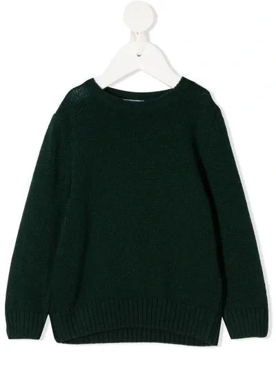 Siola Kids' Knitted Cashmere Blend Jumper In 绿色