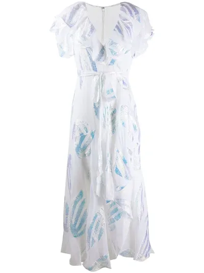 Temperley London Ruffled Wrap Dress In White