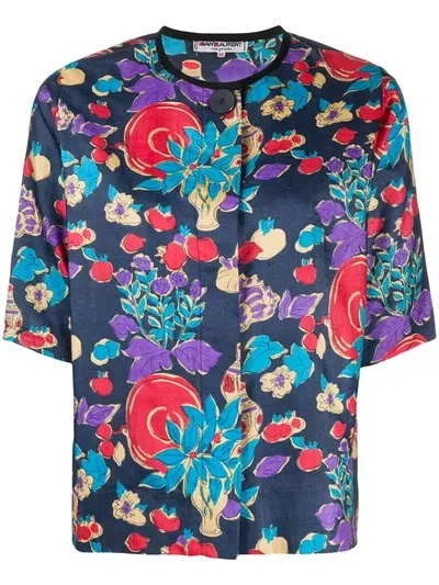 Pre-owned Saint Laurent Floral Print Shirt In Multicolor