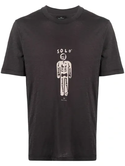 Ps By Paul Smith Skeleton-print T-shirt In Grey