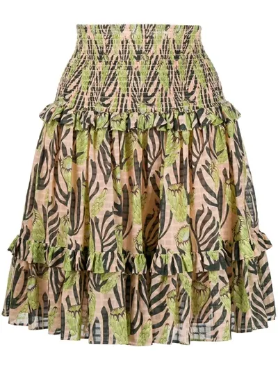 Temperley London Reef Print Skirt In Orange