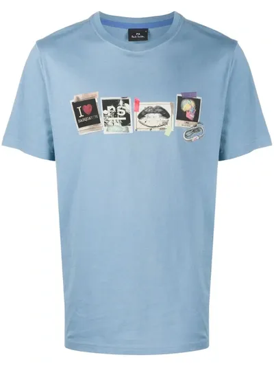 Ps By Paul Smith Graphic-print T-shirt In Blue