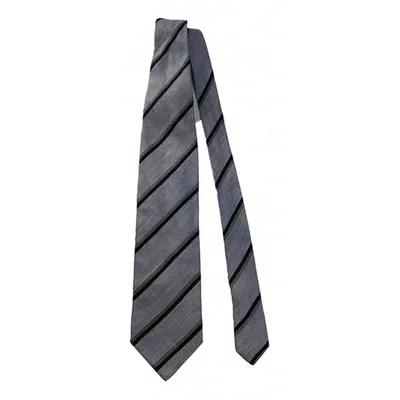 Pre-owned Giorgio Armani Silk Tie In Grey