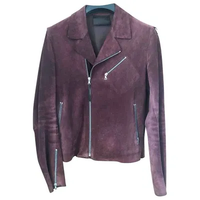 Pre-owned Prada Jacket In Burgundy