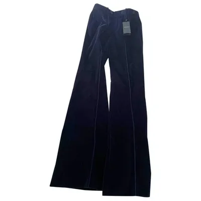 Pre-owned Saint Laurent Velvet Trousers In Navy