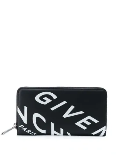 Givenchy Refracted Logo Zip-around Wallet In Black