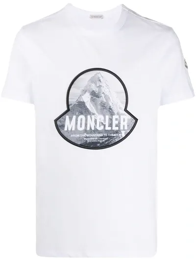 Moncler Logo-print Cotton T-shirt In White